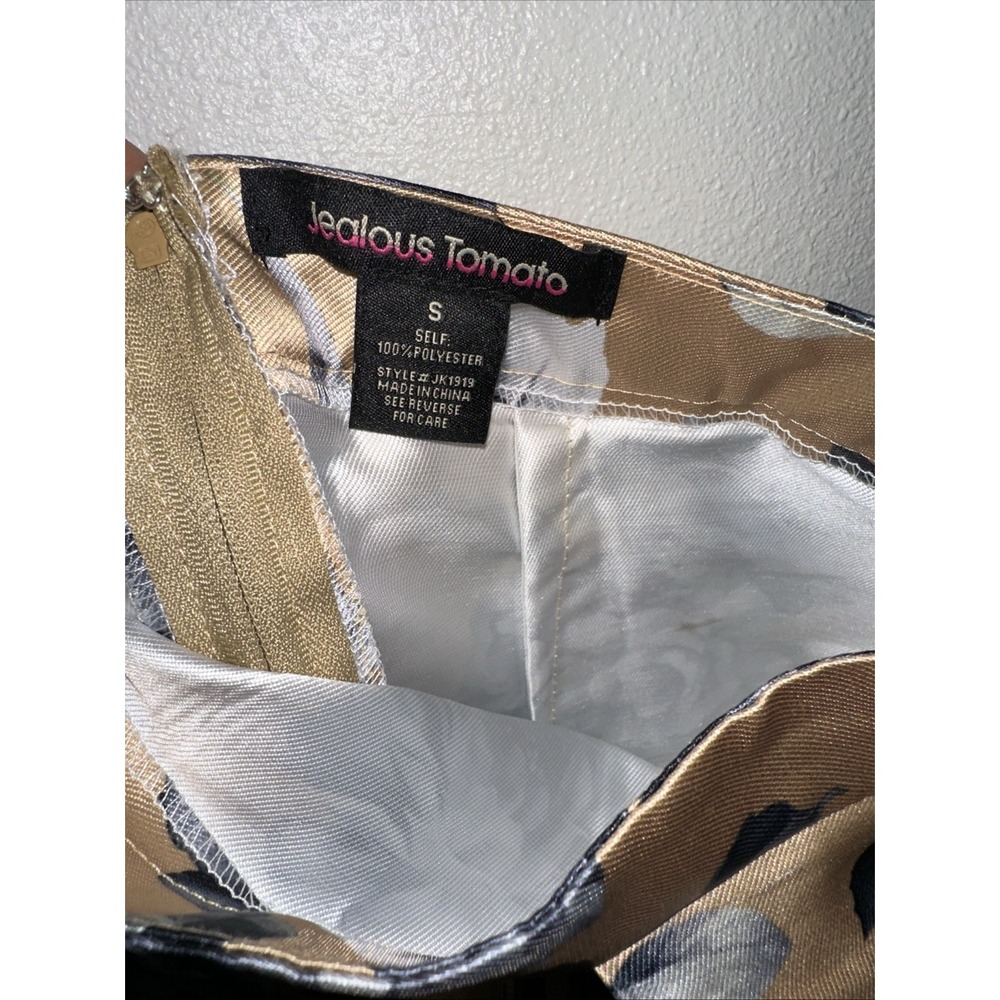 Jealous Tomato Blue /‎ Gold Floral Skirt  Size Small - Picture 10 of 11